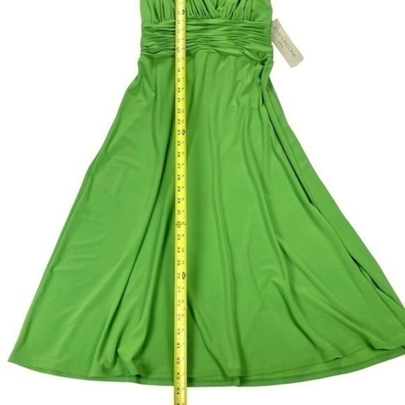 Evan Picone Sleeveless Halter Dress Womens 8 Green Stretch Marilyn Monroe Maxi - Picture 13 of 16